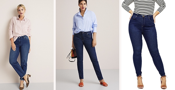 Mujeres usando jeans para esconder la barriga
