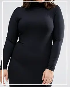 mujer con vestido negro