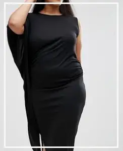 mujer con vestido negro